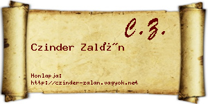 Czinder Zalán névjegykártya